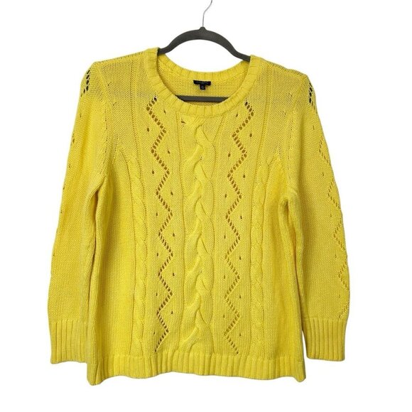 Talbots Yellow Cable Knit Sweater Women's Size 2X - Picture 1 of 9